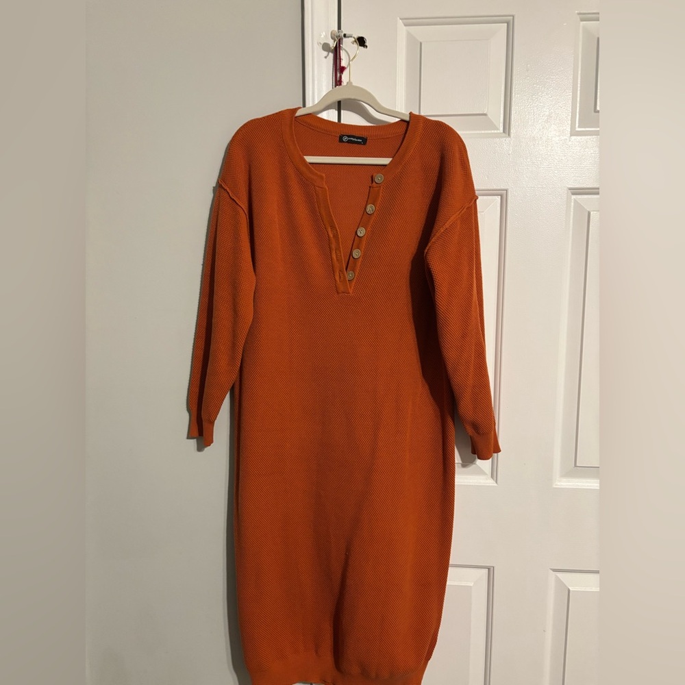 Brown/Orange Sweater Dress